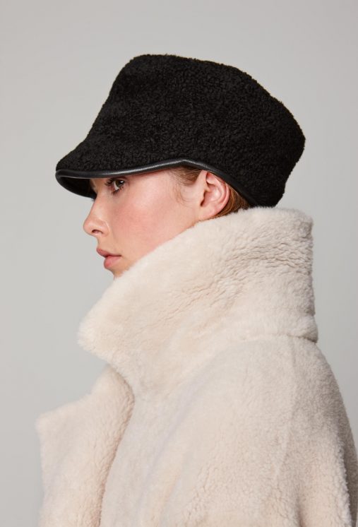 shearling hat womens