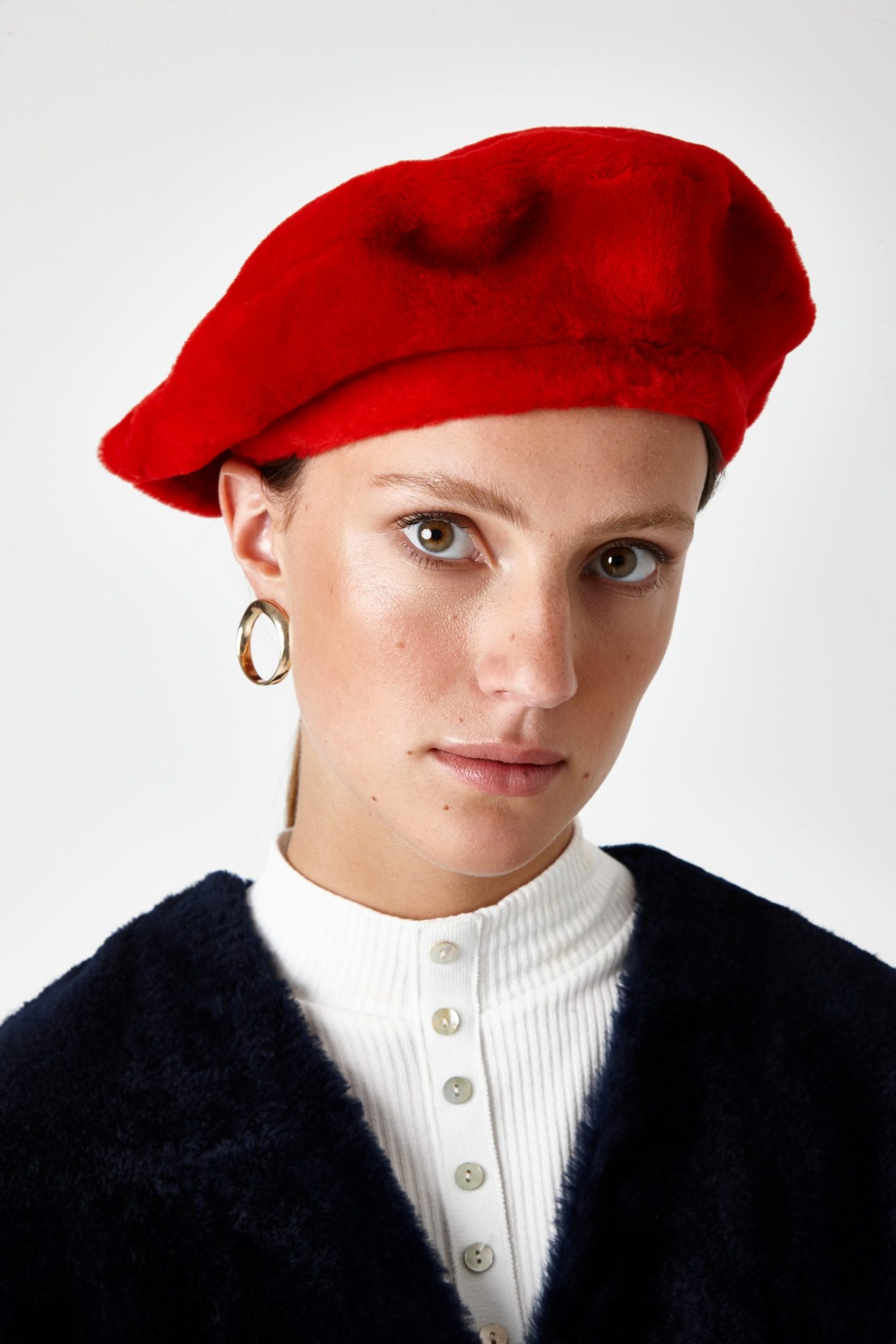 shearling beret