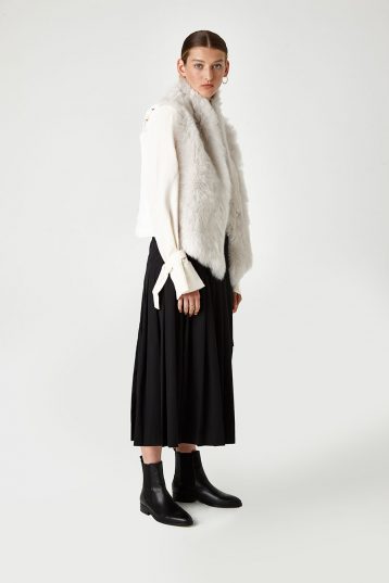 Shearling and Down Gilet in White | Women | Gushlow & Cole 3