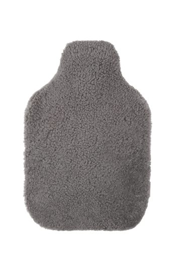 Grey Shearling Hot Water Bottle Cover | Homeware | Gushlow & Cole - front.jpg