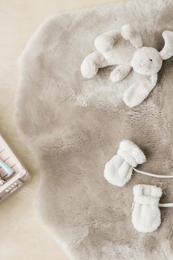 Taupe Large Sheepskin Baby Rug | Kids | Gushlow & Cole - lifestyle image