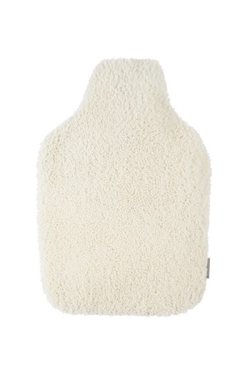 White Shearling Hot Water Bottle Cover | Homeware | Gushlow & Cole - front.jpg