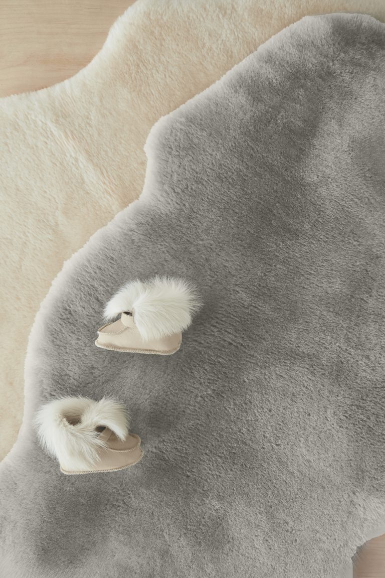 Light Grey Sheepskin Baby Rug | Kids | Gushlow & Cole - rugs and slippers