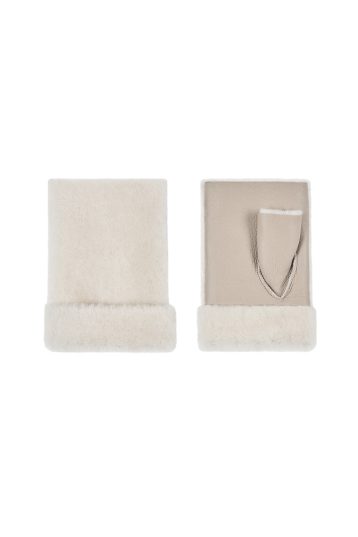 Mini Stone White Shearling Mittens | Womens | Gushlow & Cole - cut out