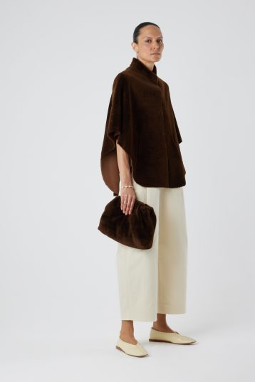 Merino Soft Shearling Clutch Bag | Womens | Gushlow & Cole - full length on model